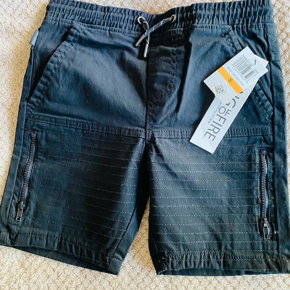 Ring of Fire Black Twill Shorts
